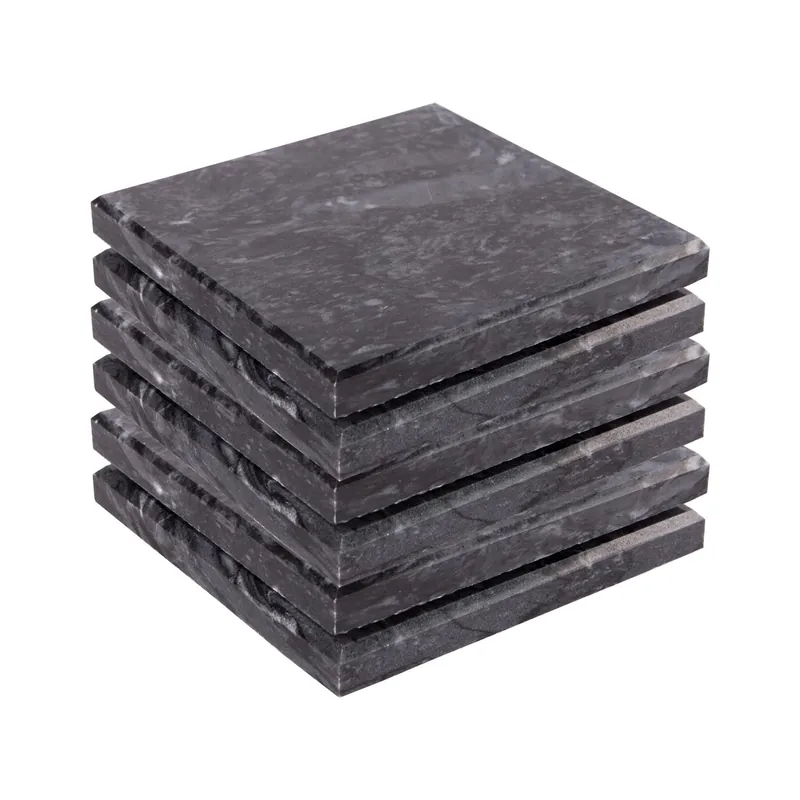10cm Marble Coasters - Set of 6 Square Dining Table Drinks Coaster