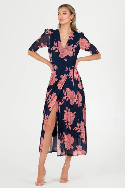 Winona Mesh Wrap Maxi Dress - Jolie Moi