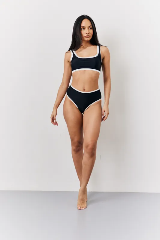 Black Scoop Neck Bikini Top - In The Style