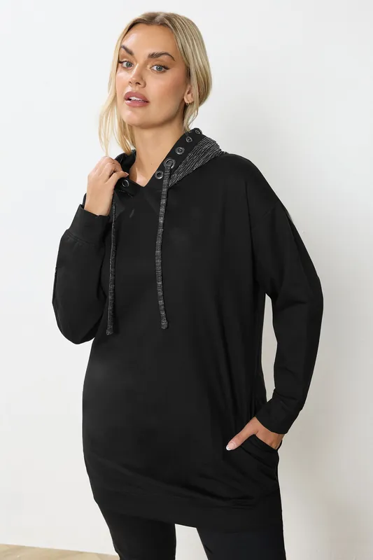 Shimmer Trim Eyelet Hoodie - Yours