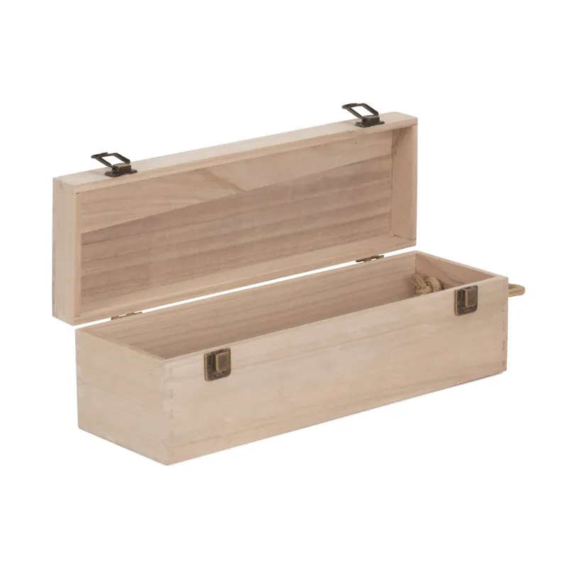 35cm Single Bottle Wooden Box - Red Hamper