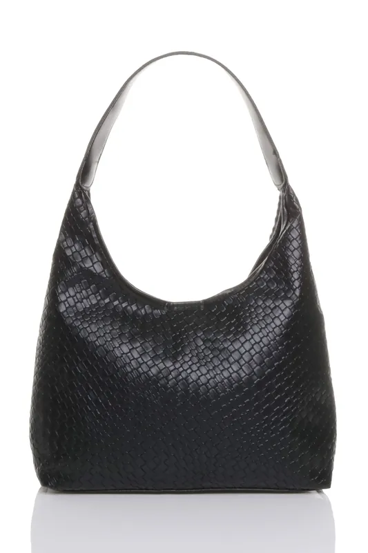 Weave Woven Pattern Tote Shoulder Bag - AJVANI
