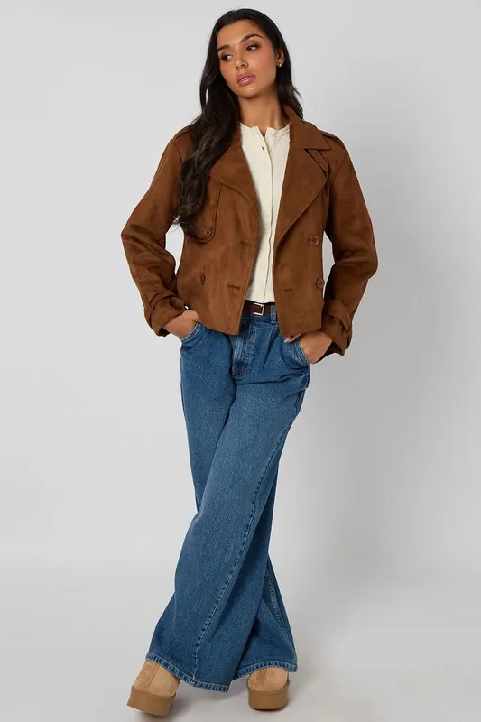 Cropped Suede Trench - Urban Bliss