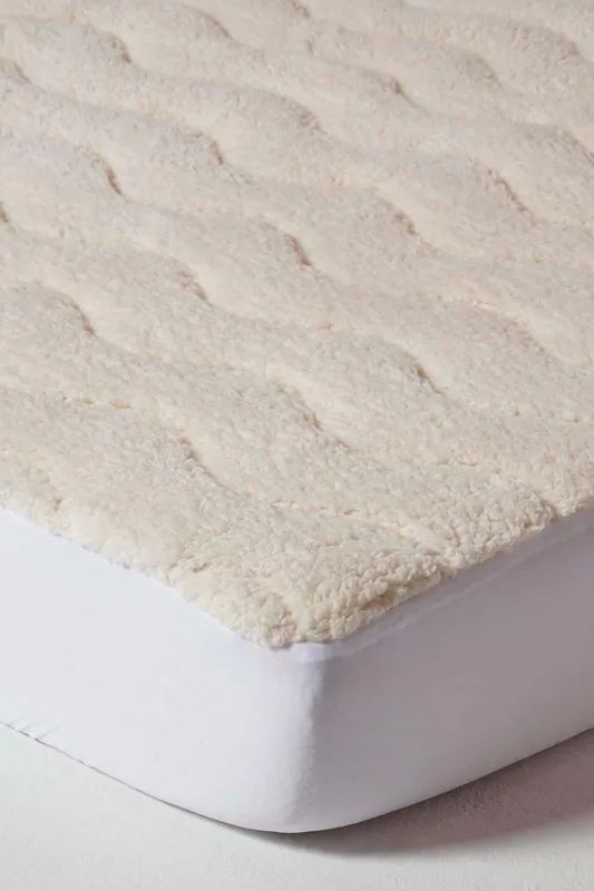 Deep Quilted Fleece Mattress Topper - Homescapes