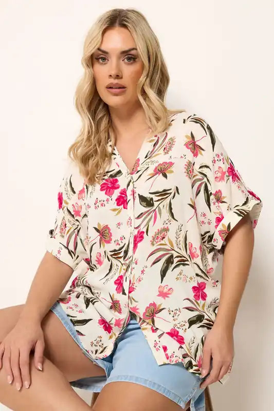 Floral Button Up Blouse - Yours