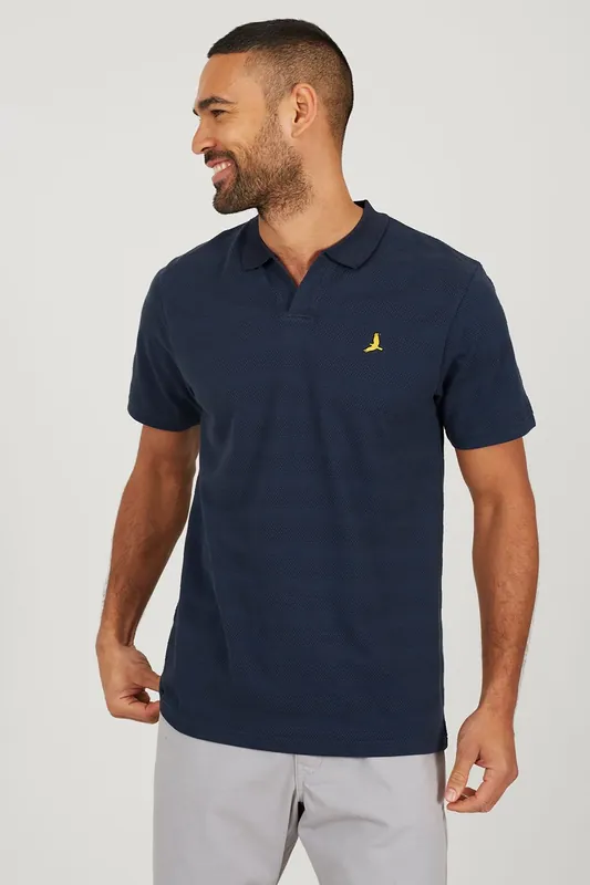 Embroidered V-Neck Polo Shirt
