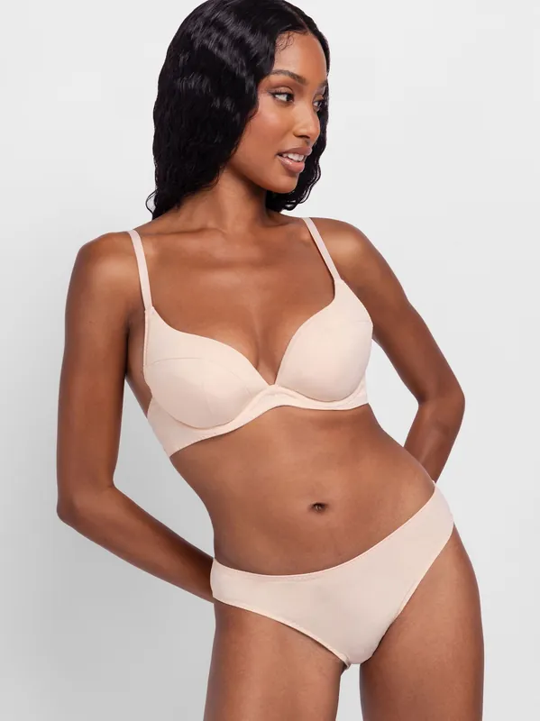 2-Pack Angie Push Up Plunge White/Beige