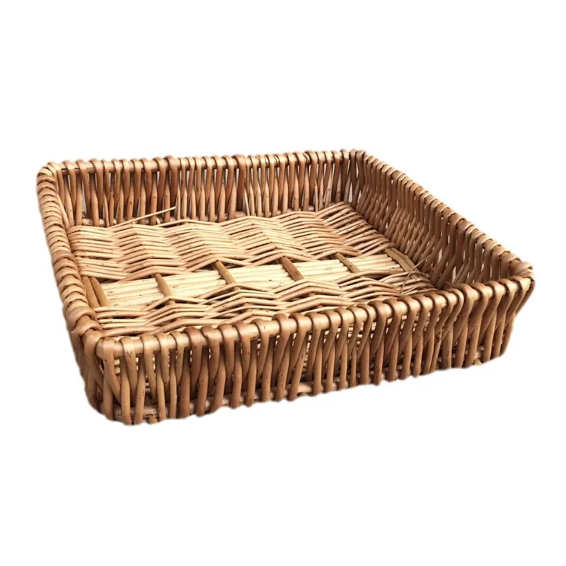 Wicker Shallow Tray - Red Hamper