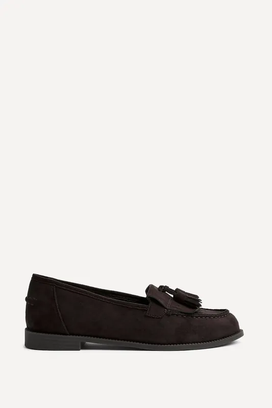 Rosemary Brown Faux Suede Classic Slip On Loafer - Linzi