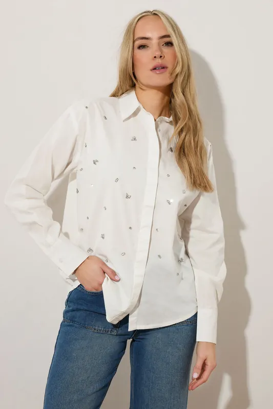 Tall Embellished Shirt - Long Tall Sally
