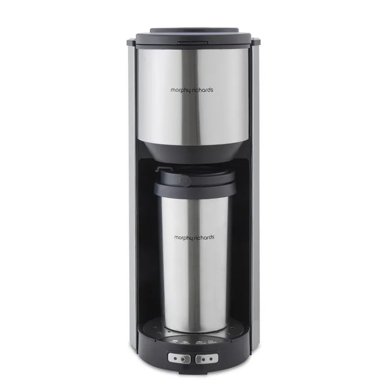 Tazza Pour & Go Single Cup Coffee Machine with Grinder - Morphy Richards