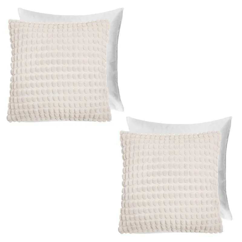 2 Pack Bobble Filled Cushion Covers Home Decor Set - OHS