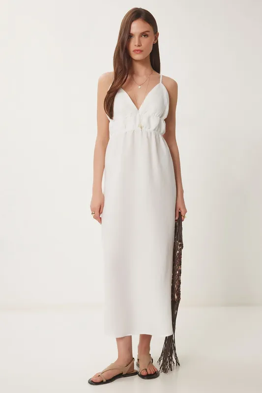 V-Neck Cut Out Midi Dress