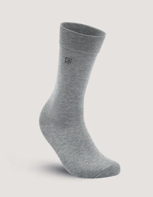 Grey Plain Premium Cotton Socks - Brian Oak