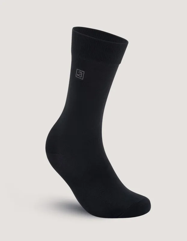 Premium Plain Black Cotton Socks - Brian Oak