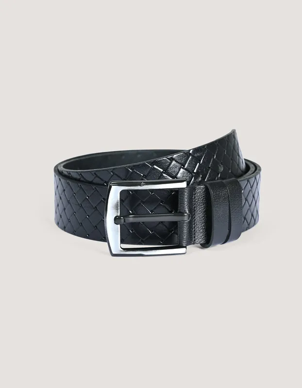 Embossed Black Casual Belt - Brian Oak