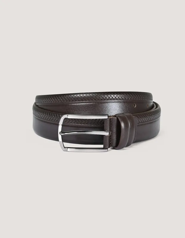 Dark Brown Textured Chino Belt - Brian Oak