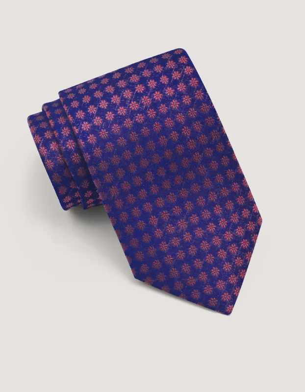 Crimson Maroon Floral Silk Tie - Brian Oak