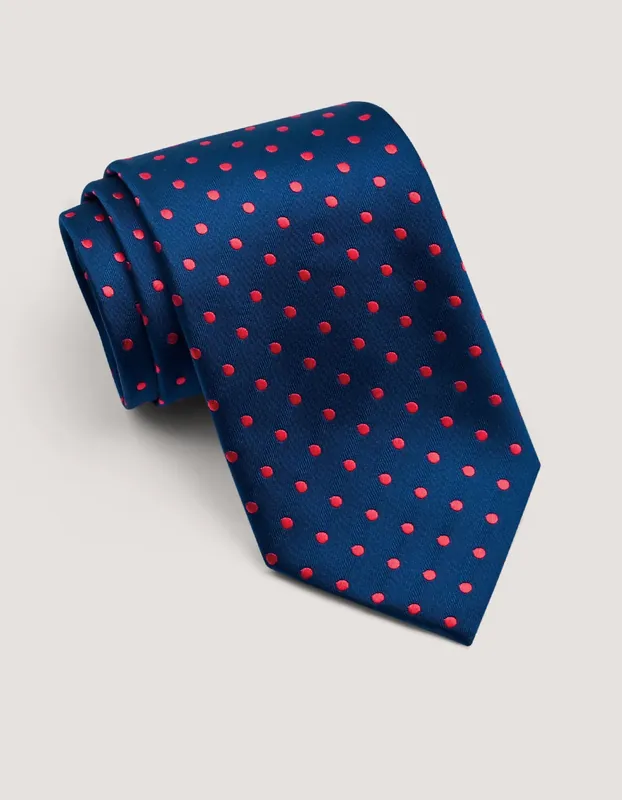 Rich Red Microfiber Dotted Tie - Brian Oak