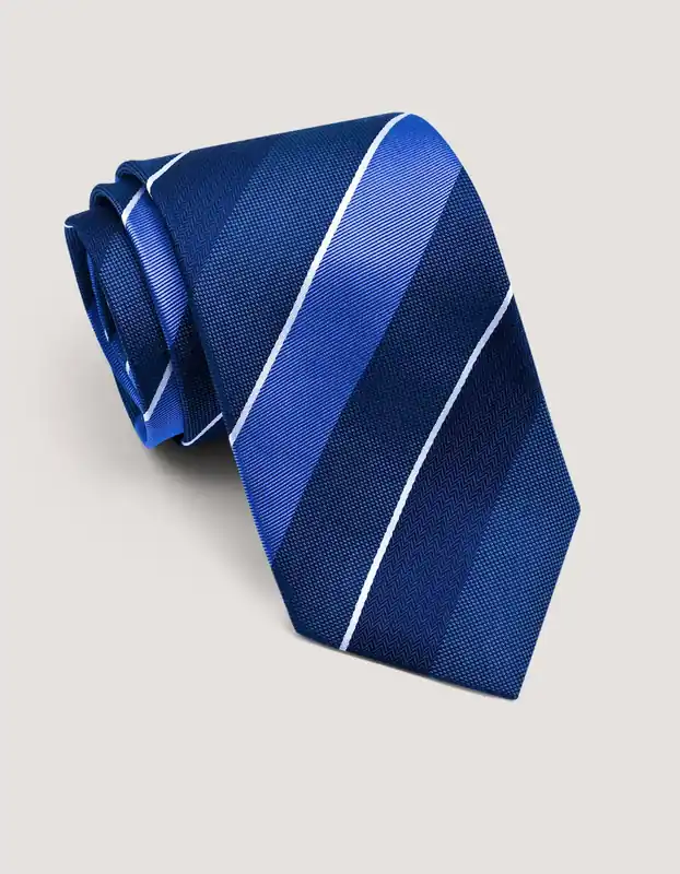 Space Blue Regimental Silk Tie - Brian Oak