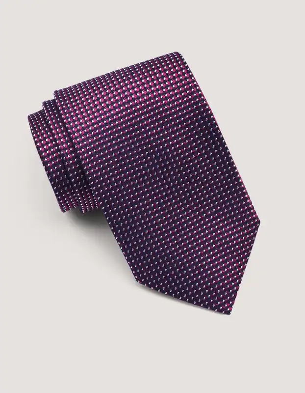Burgundy Silk Textured Tie - Brian Oak