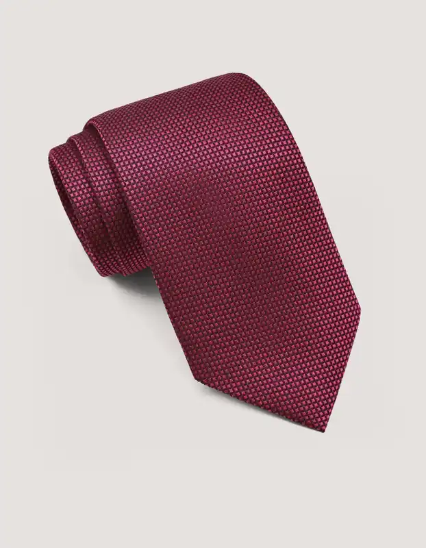 Dark Red Luxury Textured Tie - Brian Oak