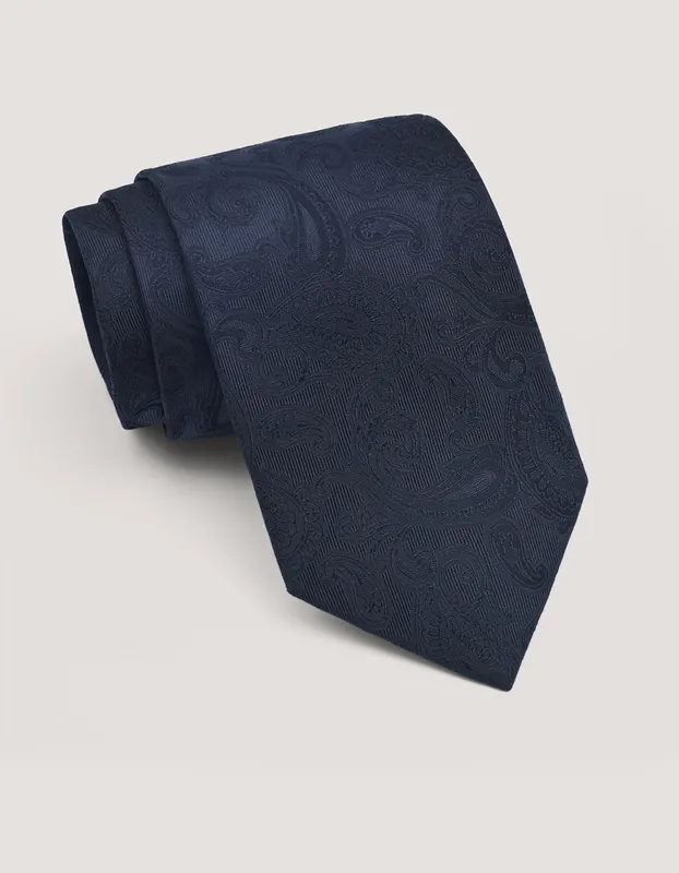 Black Paisley Silk Tie - Brian Oak