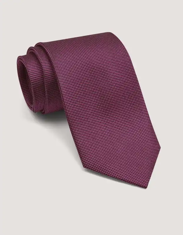 Self Printed Burgundy Silk Tie - Brian Oak