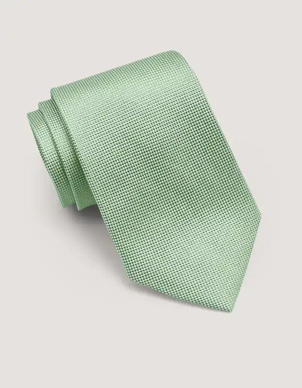 Mint Green Self Print Silk Tie - Brian Oak