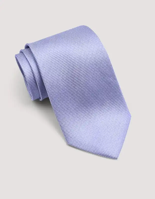 Lilac Silk Self Print Tie - Brian Oak