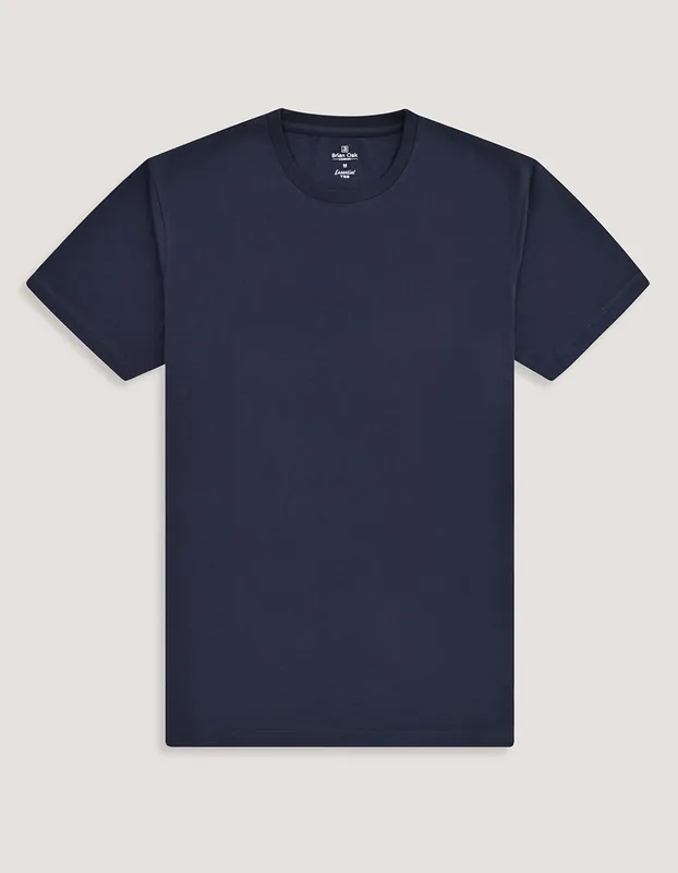 Navy Plain Cotton T-Shirt