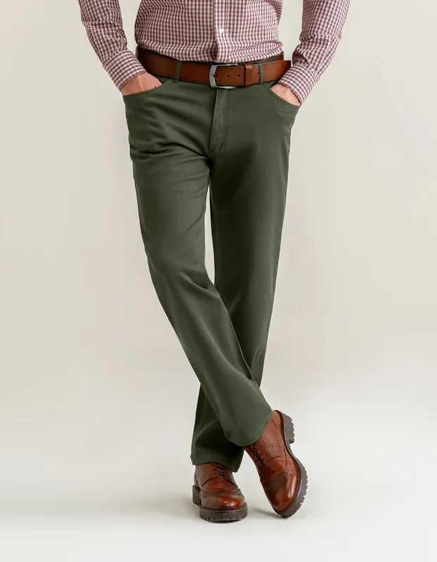 Smart Fit Colour Denim – Dark Green - Brian Oak