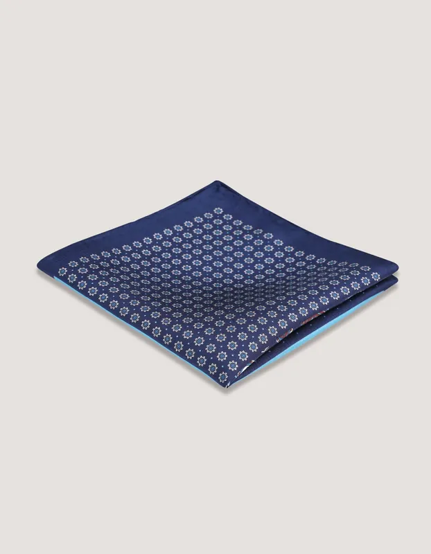 Navy Silk Pocket Square - Brian Oak