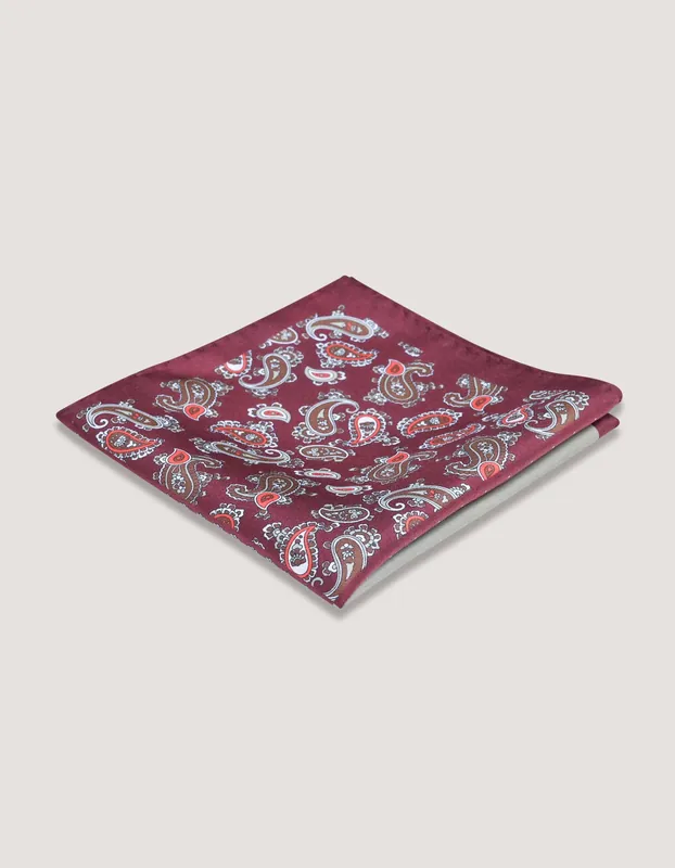 Rust Silk Pocket Square - Brian Oak