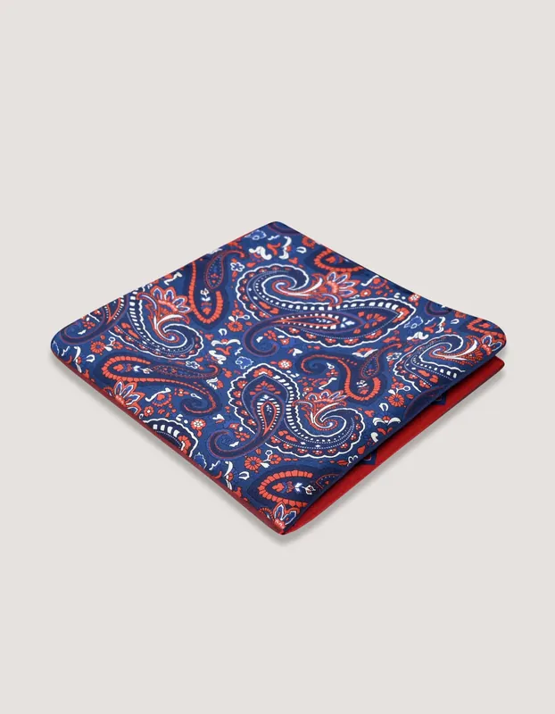 Multicolour Plain and Patterned Silk Pocket Square - Brian Oak