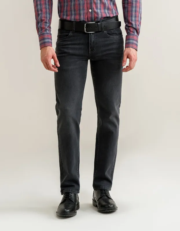 Classic Dark Grey Denim Jeans - Brian Oak