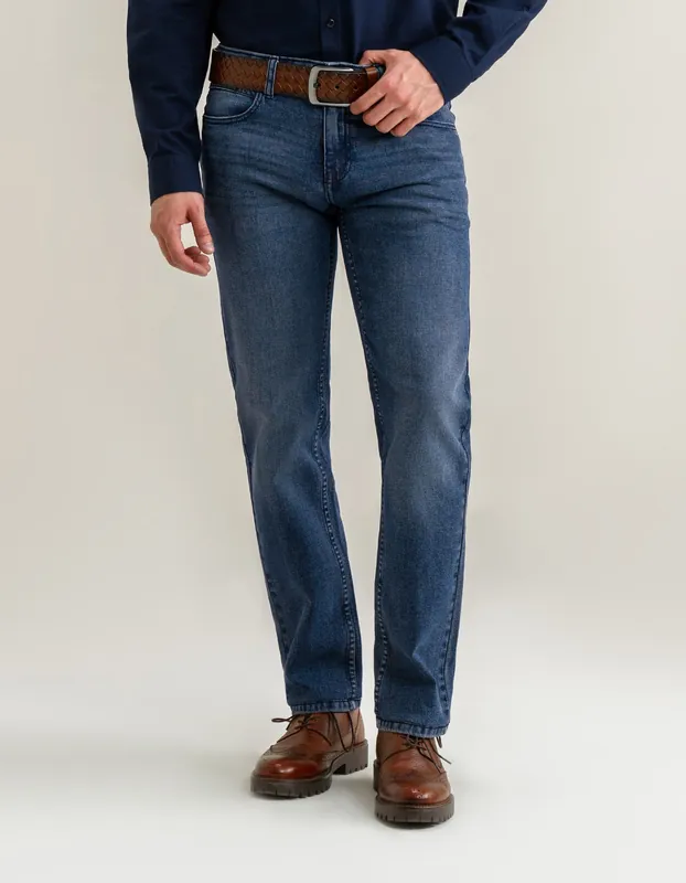 Men's Light Green Tinted Denim Jeans - Brian Oak