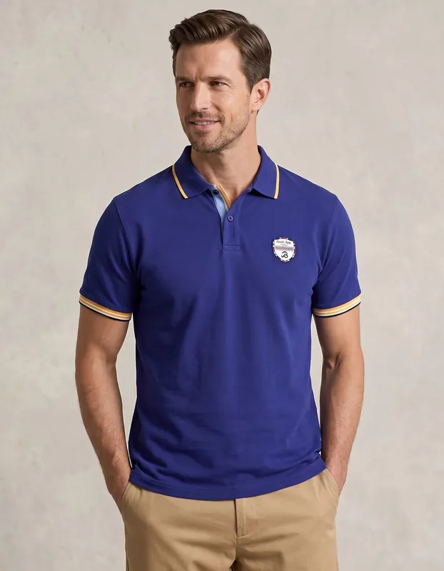 Electric Blue Union Jack Polo Shirt - Brian Oak