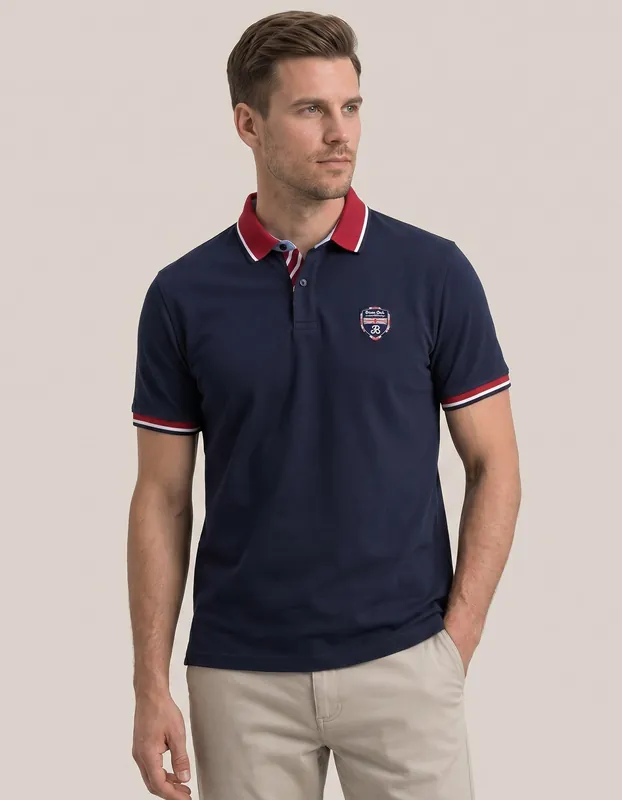 Navy Union Jack Polo Shirt - Brian Oak