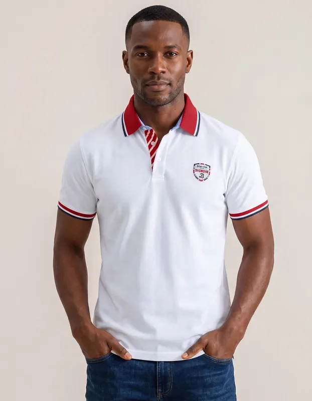 White Union Jack Polo Shirt - Brian Oak