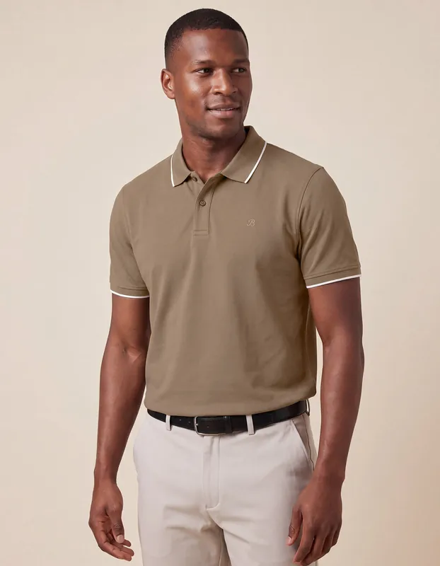 Camel Regular Fit Polo Shirt - Brian Oak