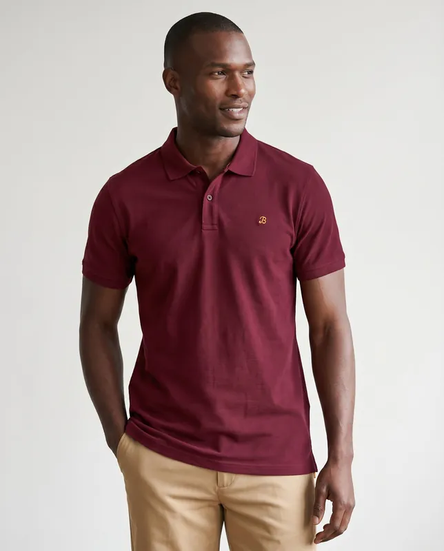 Maroon Regular Fit Cotton Polo Shirt - Brian Oak
