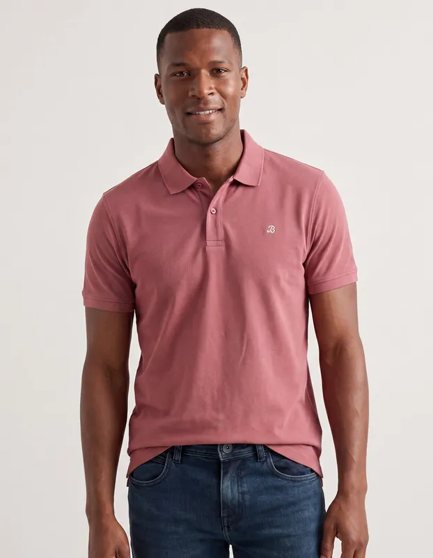 Pink Regular Fit Cotton Polo Shirt - Brian Oak