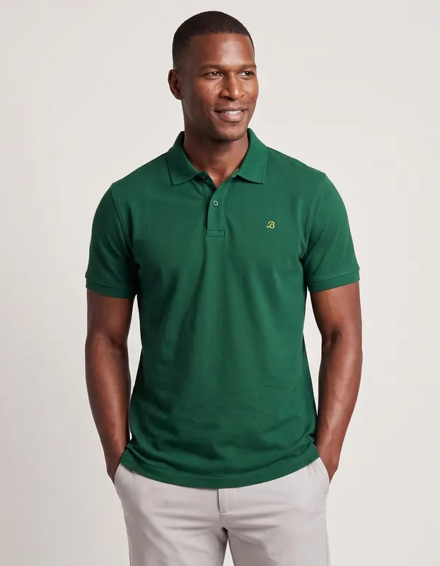 British Green Regular Fit Cotton Polo Shirt - Brian Oak