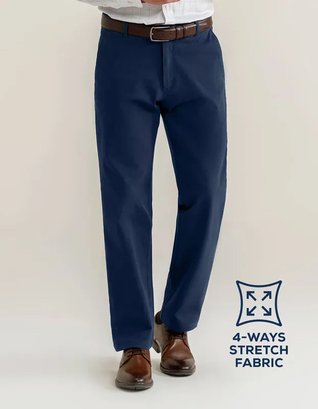 Navy Performance Chino Trouser - Brian Oak