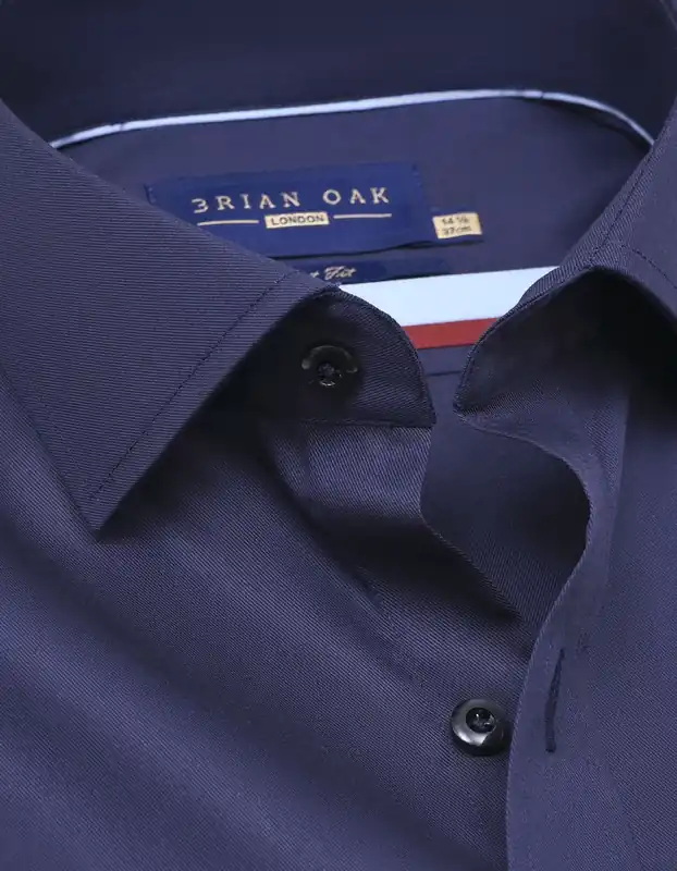 Navy Twill Smart Fit Dress Shirt - Brian Oak