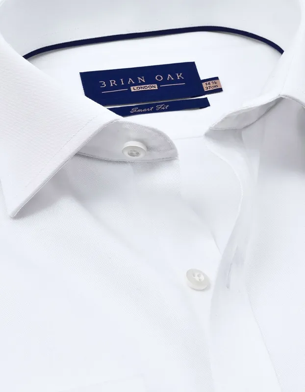 Easy Care White Twill Shirt - Brian Oak
