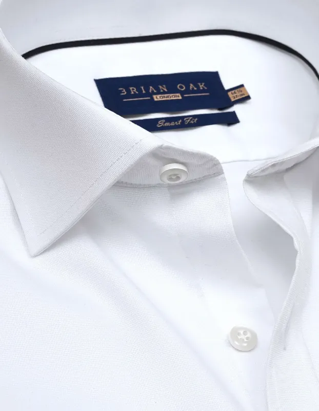 White Self Textured Formal Shirt - Brian Oak