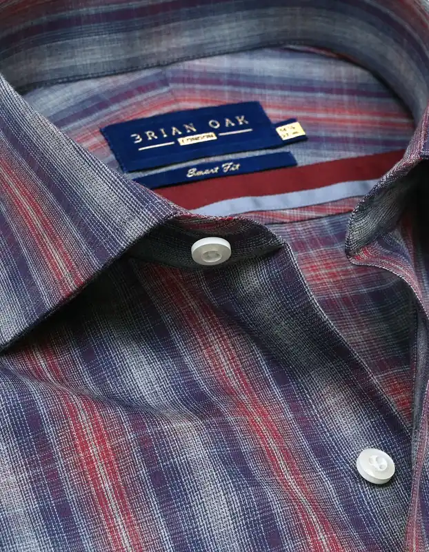 Grey Check Dress Shirt - Brian Oak