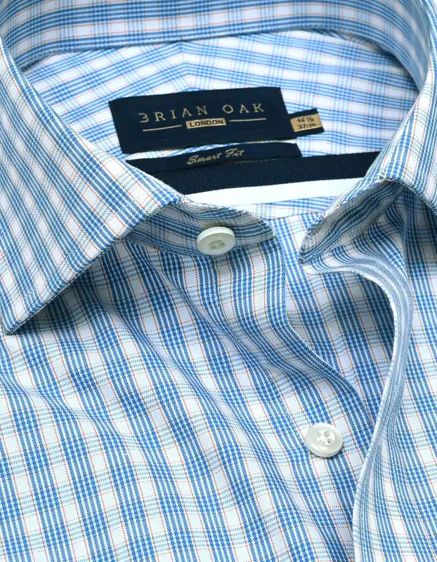Light Blue Checkered Dress Shirt - Brian Oak